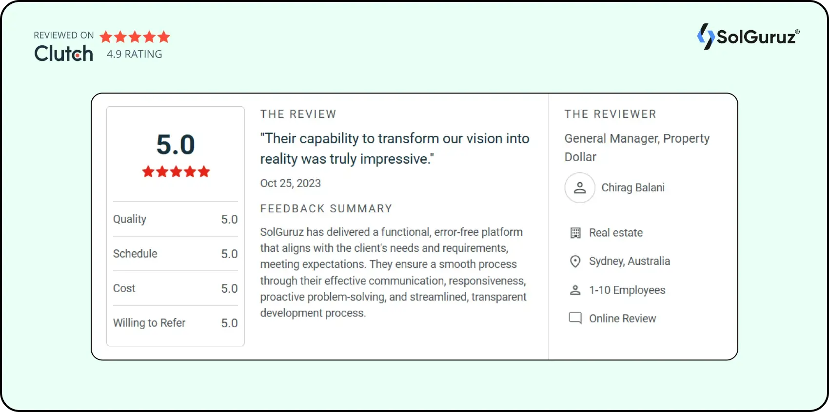 clutch review for real esate mobile app 