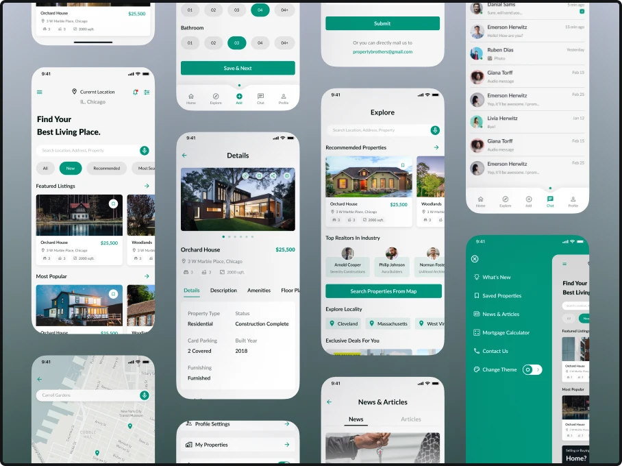 Real Estate Mobile App design and development