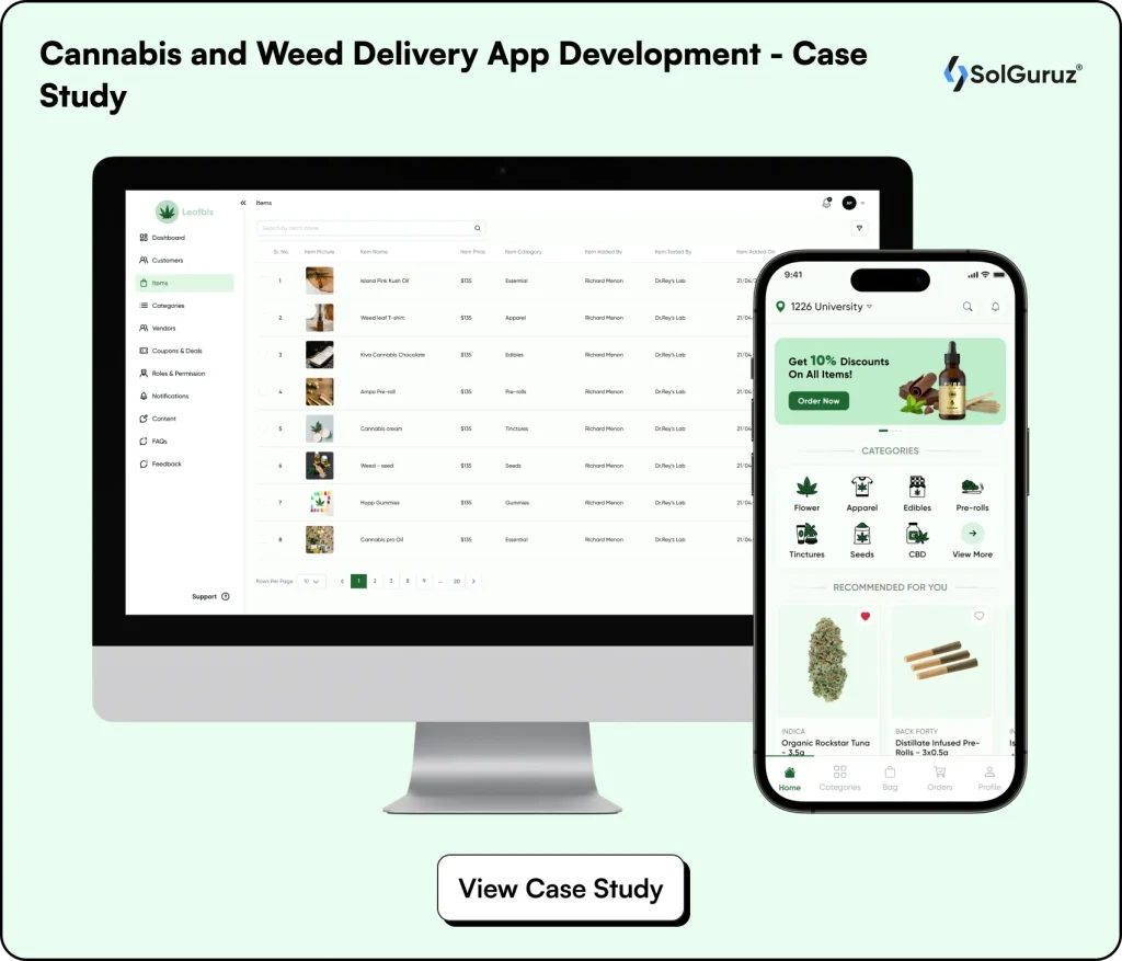 cannabis and weed delivery app development case study