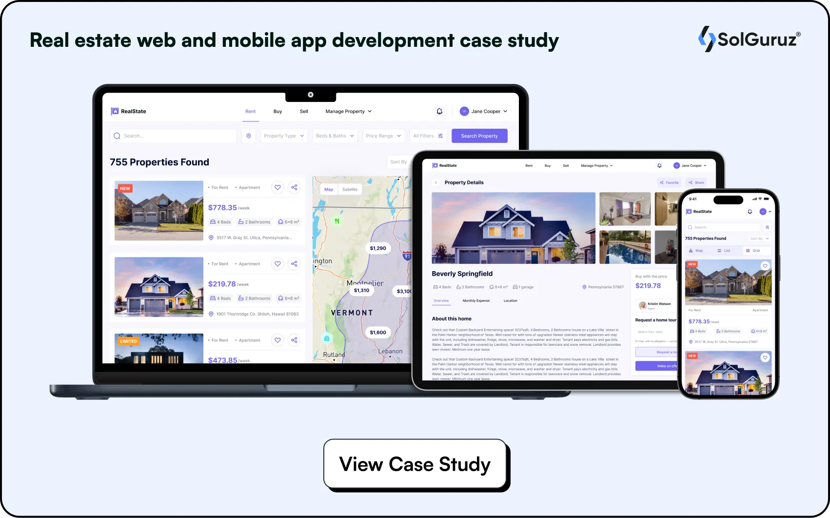 Real estate web and mobile app development case study