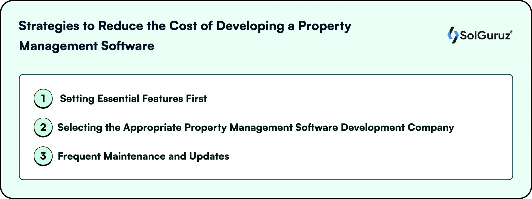 Strategies to reduce the cost of developing property management software