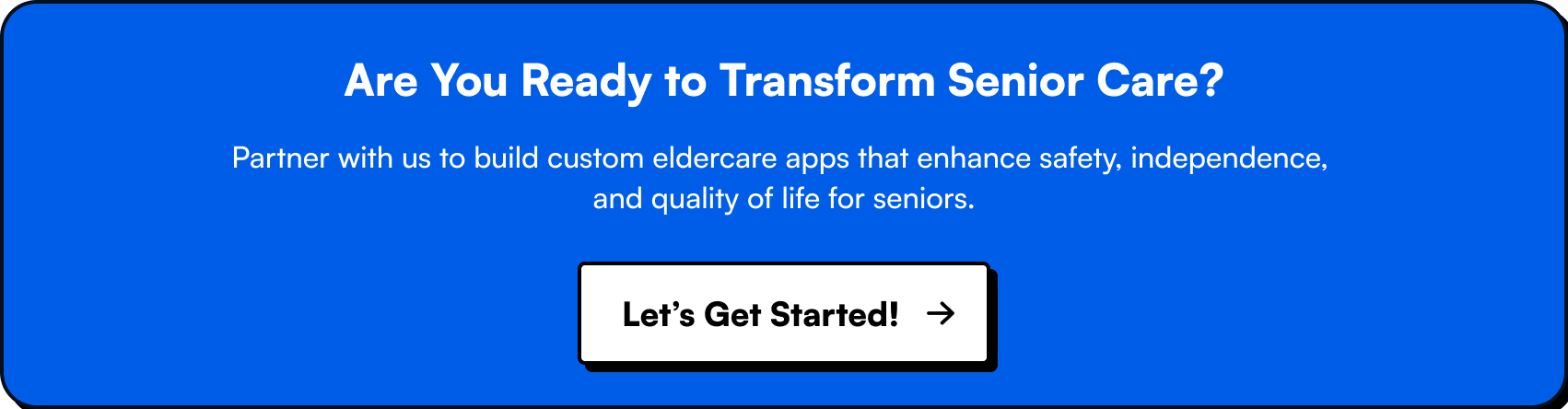 Banner inviting users to partner for eldercare app development